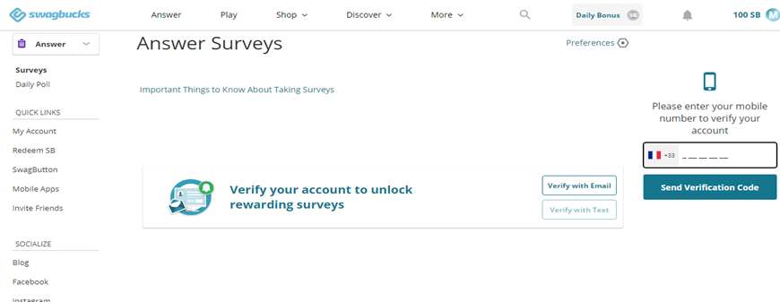 How to Access the Survey Section: best site to earn money from surveys