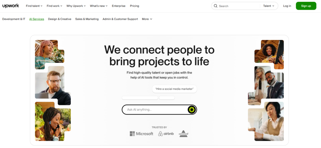 Image of Upwork website